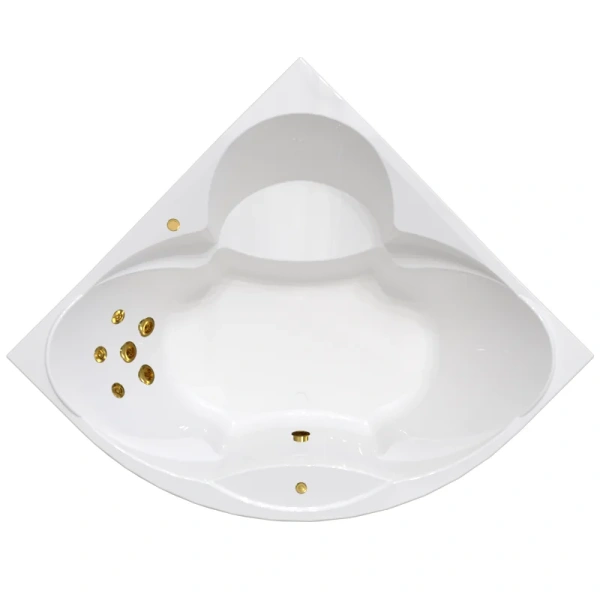 Акриловая ванна Радомир Филадельфия 1-01-3-0-1-042К, 168 х 168 см, каркас, фронтальный экран, сифон, слив-перелив автомат в комплекте, белая/золото, нет в наличии - фото 9