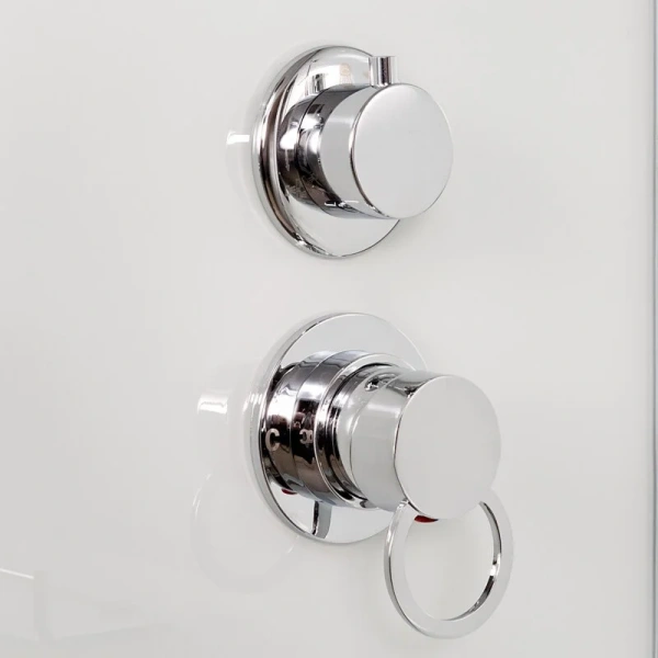 Душевая кабина Deto EM 100x100 см с led подсветкой, со стеклянными задними стенками - фото 8