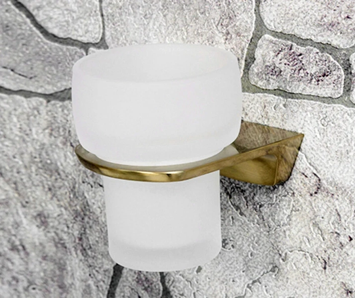 Стакан для ванной WasserKRAFT Aisch матовое золото - фото 3