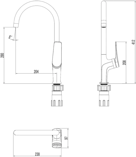 Смеситель для кухни Lemark Bronx LM3705 - фото 3