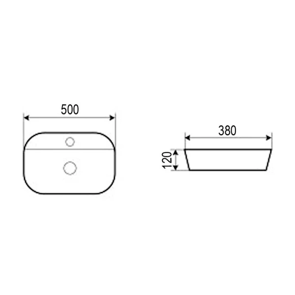 Раковина Azario 50 см накладная - фото 2