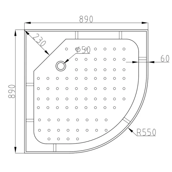 Душевая кабина Deto D 90х90 см с электрикой, со средним поддоном - фото 3