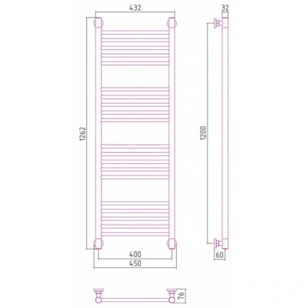 Полотенцесушитель водяной Сунержа Богема+ 40х120 см состаренная бронза, современные, hi-tech - фото 2