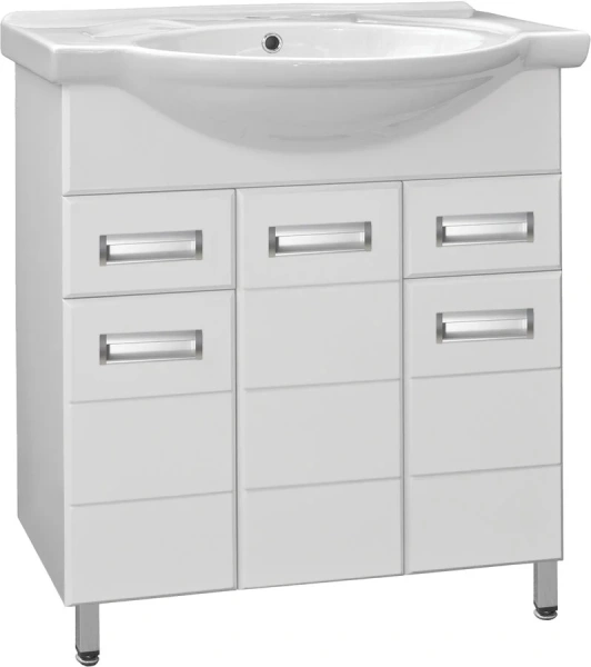 Тумба с раковиной напольная Style Line Ирис ЛС-00000017 75 см с двумя ящиками