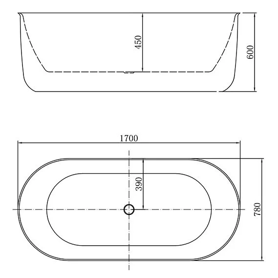 Ванна акриловая Aifol Vivian Family, 152778 A05 Matt White, 170 x 78 см, отдельностоящая, белый матовый - фото 2