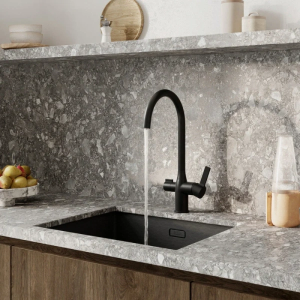 Смеситель для кухни IDDIS Pure черный, высокие, из латуни, округлая форма, для питьевой воды с фильтром - фото 5