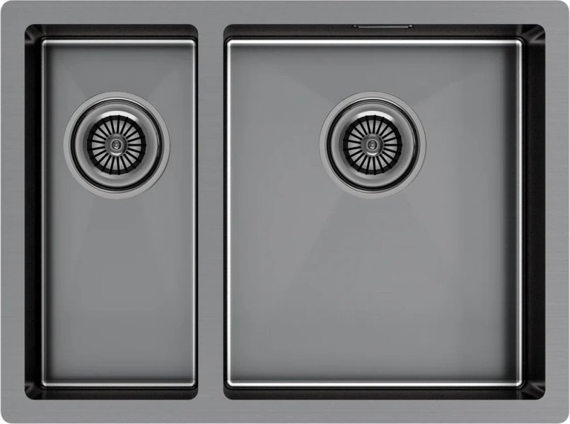Мойка для кухни Paulmark Zusat 59 см вороненая сталь, правосторонняя - фото 1