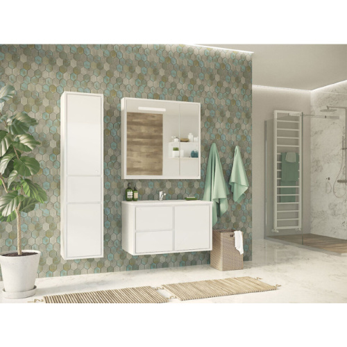 Шкаф-пенал подвесной Misty Барселона 35 см белый, правый, 35 см - фото 3