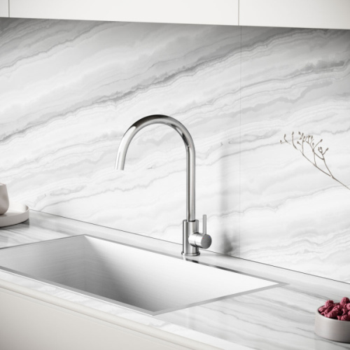 Смеситель для кухни Sancos Stainless нержавеющая сталь, высокие, из нержавеющей стали, округлая форма - фото 5