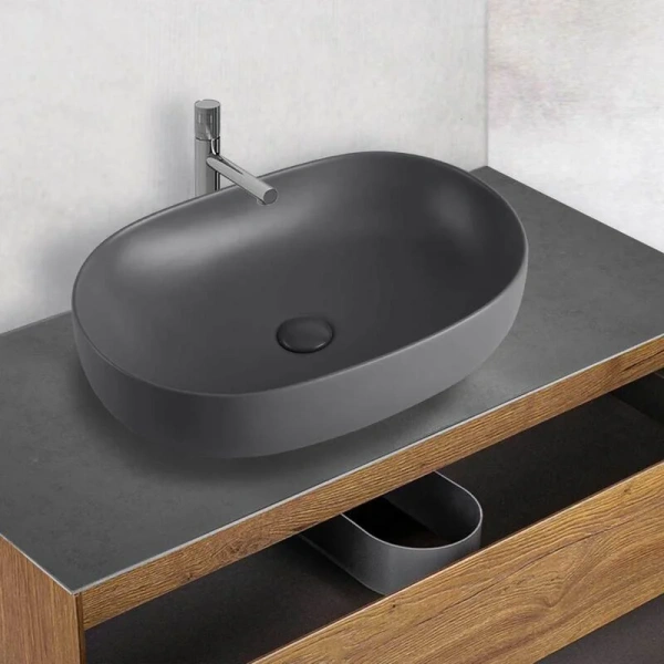 Раковина Vincea 60 см антрацит матовый, накладные (на столешницу), пристенные - фото 3