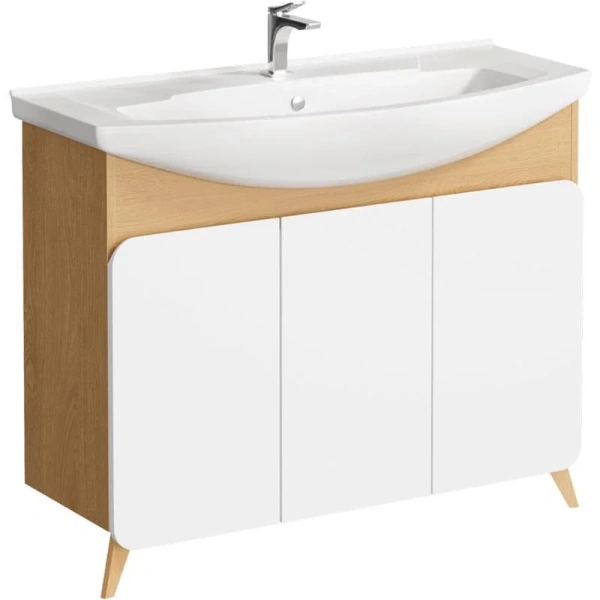 Тумба с раковиной напольная Aqwella Basic BAS0110DZ 105 см дуб золотой