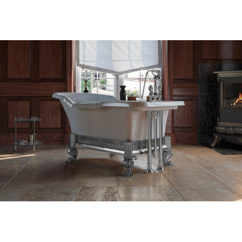 Ванна из искусственного камня Migliore Impero Affusto 180х87 см фурнитура хром - фото 2