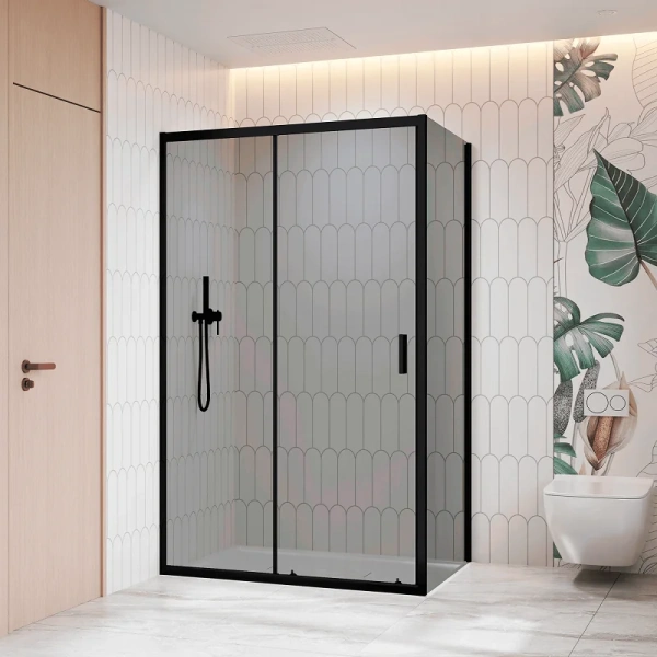 Душевой уголок RGW Classic CL-133B (CL-13B + Z-03B) 120x90 см профиль черный, стекло тонированное - фото 1