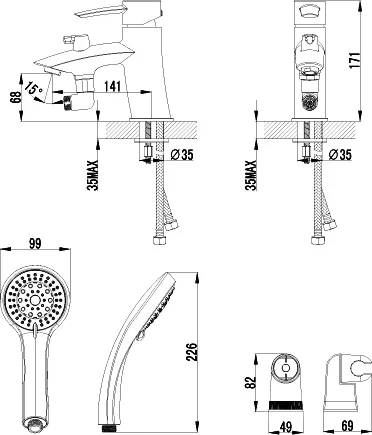 Смеситель для ванны Lemark Atlantiss LM3215C - фото 2