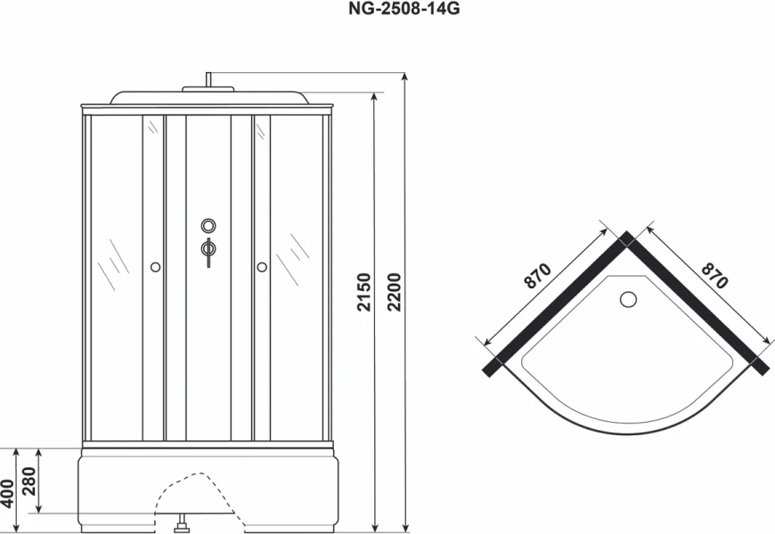 Душевая кабина Niagara Classic 90x90 см высокий поддон, другие - фото 9
