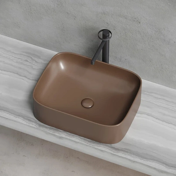 Раковина Ceramica Nova Element 50 см темно-коричневая, из санфарфора - фото 7