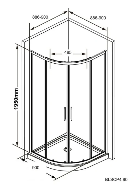 Душевой уголок Ravak Blix Slim BLSCP4 90x90 см профиль черный - фото 3