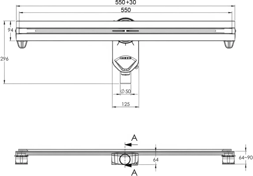 Душевой лоток BERGES Super Line 55 см хром матовый index_1 - фото 8