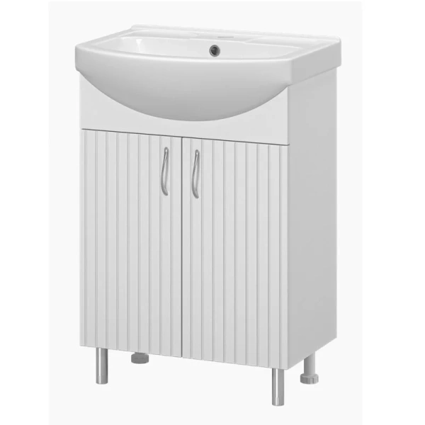 Тумба под раковину напольная Misty Изео 60 см белая, моноблок - фото 5