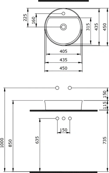 Раковина BERGES Ego 45 см белая - фото 4