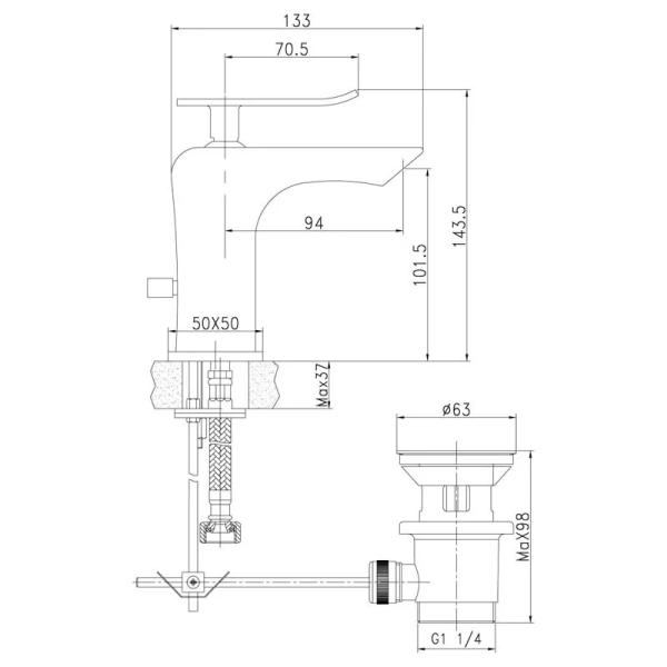 Смеситель для  раковины, хром/белый Lemark Contest LM5806CW - фото 2