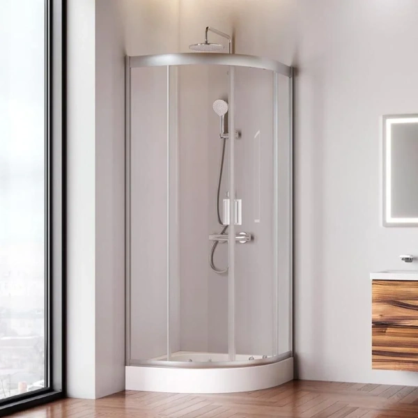 Душевой уголок Am.Pm Gem 80х80 см профиль матовое серебро - фото 3