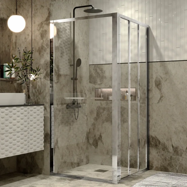 Душевой уголок Grossman Alba 90x90 см двери раздвижные - фото 4