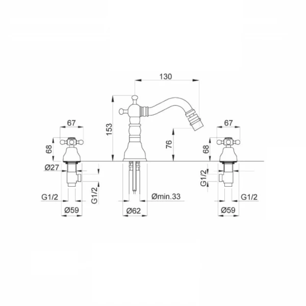 Смеситель для биде Migliore Revival 19 на три отверстия - фото 3