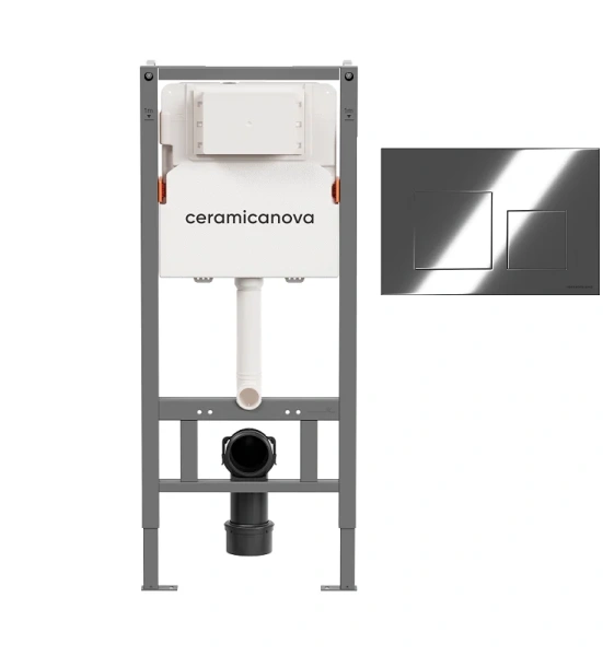 Инсталляция для унитаза Ceramica Nova Balance с клавишей хром глянец - фото 1