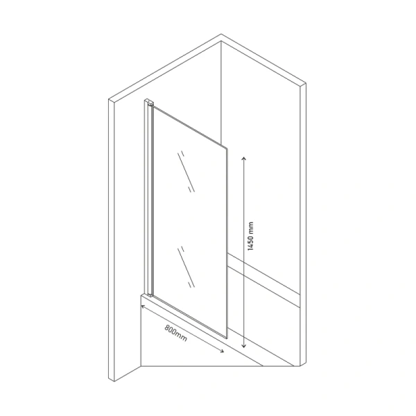 Шторка для ванны Berges River S Black 80х145 см тонированное стекло, профиль черный, стеклянные - фото 7