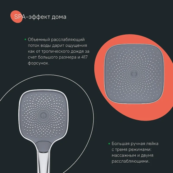 Душевая стойка IDDIS SpaHome с тропическим душем хром, в наличии - фото 9