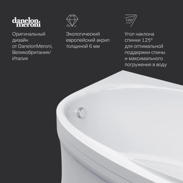 Ванна акриловая Am.Pm Like W80A-170 170х110 см ассиметричная index_1 - фото 10