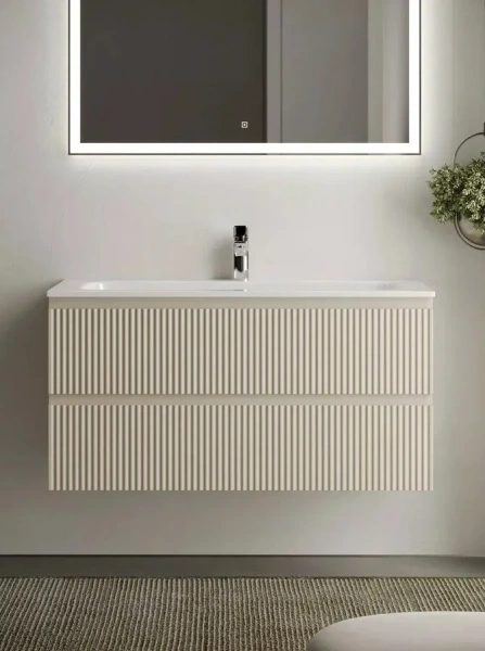 Тумба с раковиной подвесная Sancos Snob R SNR100 см с ящиками, современная, hi-tech - фото 3