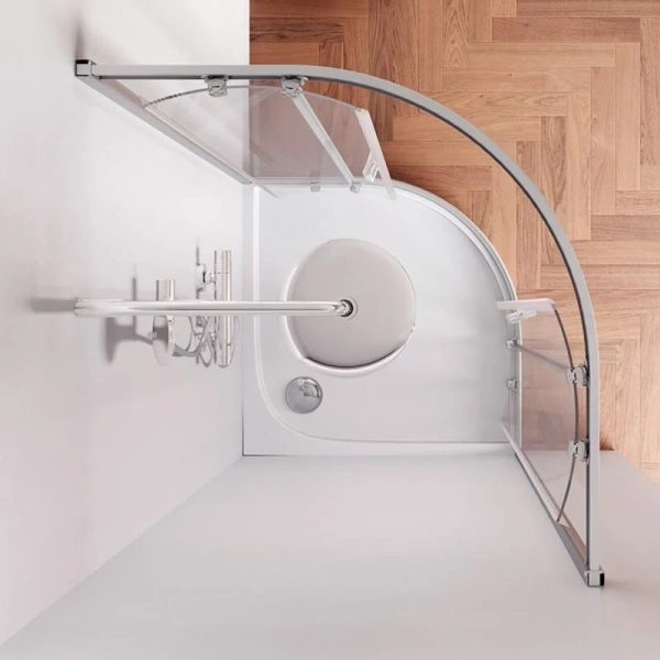 Душевой уголок Am.Pm Gem 90х90 см профиль матовое серебро, 90х90 - фото 5