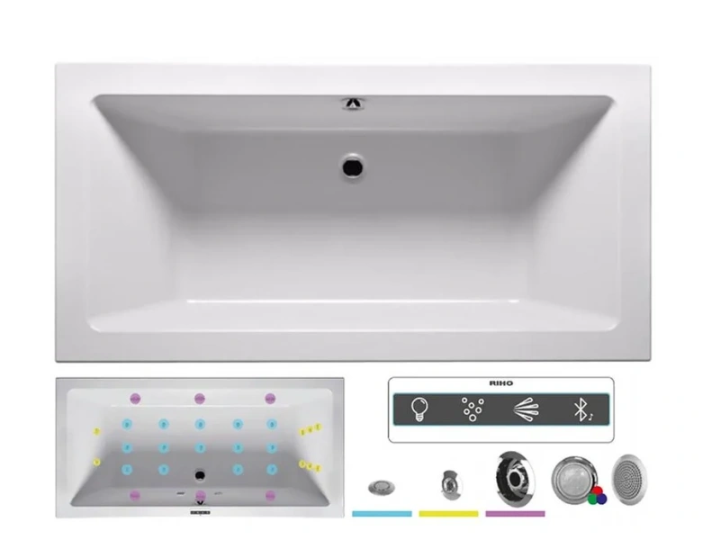 Ванна гидромассажная Riho Lugo 170 x 75 см, JOY - фото 1
