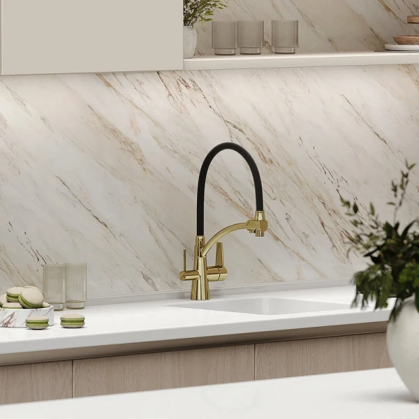 Смеситель для кухни Sancos Eri золото, высокие, из латуни, округлая форма, для питьевой воды с фильтром - фото 5