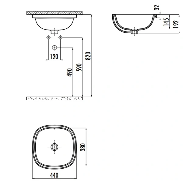 Раковина Creavit Solo 44 см белая - фото 3