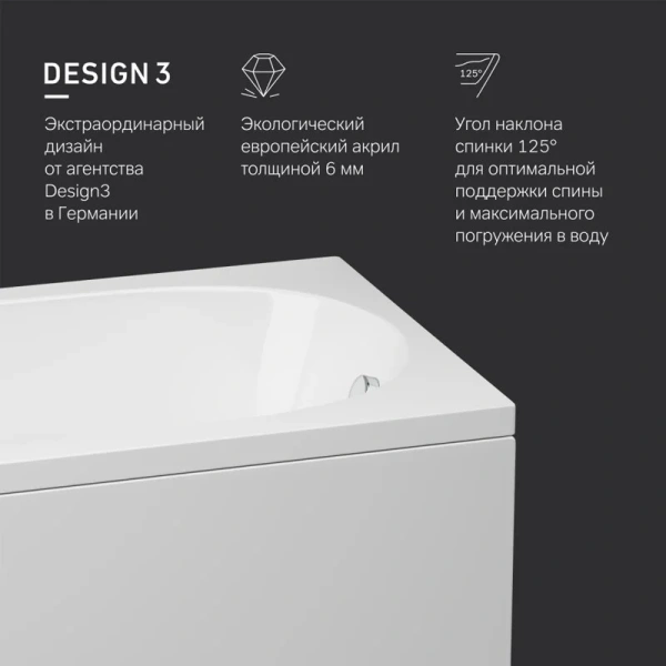 Ванна акриловая Am.Pm Spirit 170х75 см пристенная, 170 см - фото 9