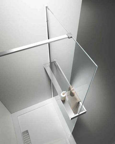 Душевая перегородка Vincea Walk-In 80 см профиль хром стекло прозрачное - фото 4