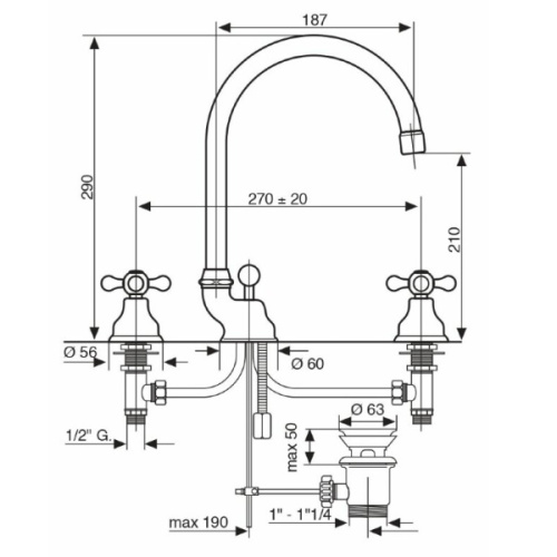 Смеситель для раковины Emmevi Deco Classic 12043 - фото 3