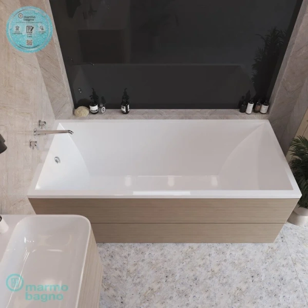 Ванна из искусственного камня Marmo Bagno Милано 170 x 75 см MB-M170-75 - фото 1