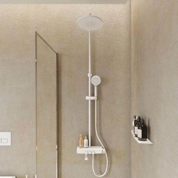 Душевая стойка IDDIS Shelfy белый матовый, белые - фото 3
