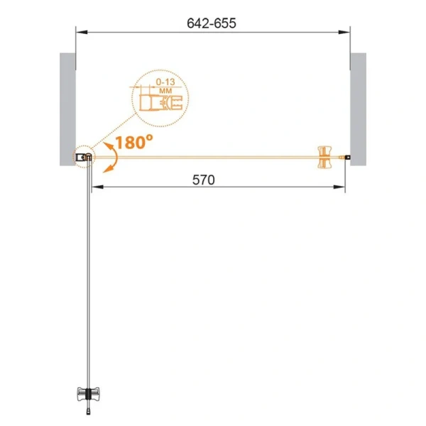Душевая дверь в нишу Cezares Eco 65 см прозрачное стекло - фото 2