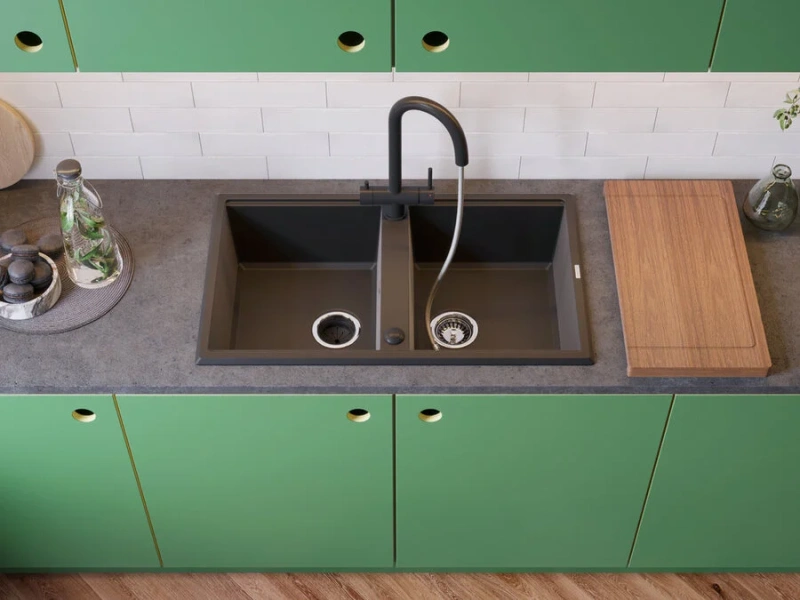 Мойка для кухни Omoikiri Tedori 86-2-SA 86 см бежевая, прямоугольной формы - фото 4