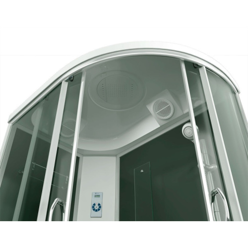 Душевая кабина, задние стенки чёрные, стекло тонированное, Erlit Comfort ER4512TP-C4, стеклянные, тонированные - фото 6