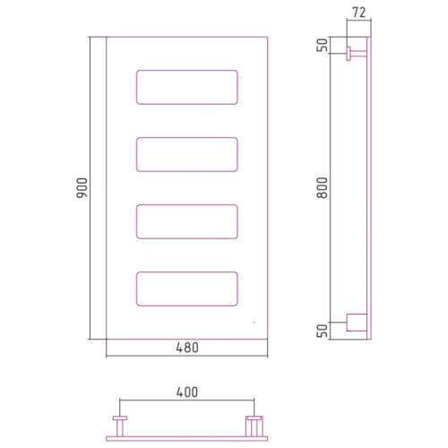 Полотенцесушитель электрический Сунержа Космополит 48х90 см алюминий - фото 3