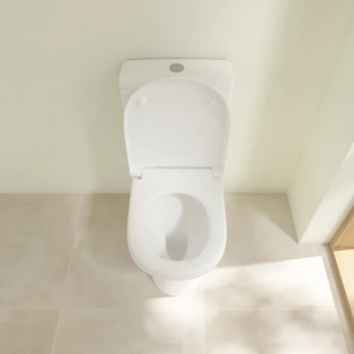 Унитаз напольный Villeroy&Boch O.novo 565810, сиденье с микролифтом , с антивсплеском, компакт, низкие - фото 5