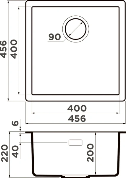 Мойка для кухни Omoikiri Yamakawa 45T-U/I 4993 45 см искусственный гранит, врезные - фото 2