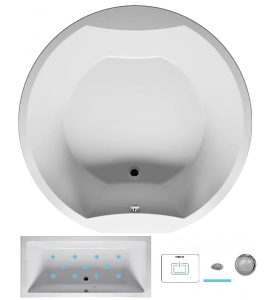 Ванна гидромассажная акриловая Riho Colorado 180 x 180 см, AIR - фото 1