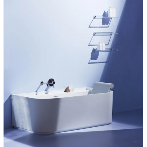 Ванна из искусственного камня Laufen Sonar 160x82 см с отверстиями для смесителя - фото 4